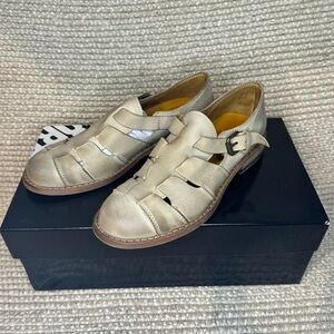 NWT Area Forte Handcrafted Tan Taupe Leather Fisherman Sandals Italy size 37